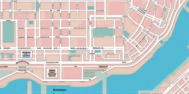 Artistic map view of Flushing Avenue in Brooklyn New York
