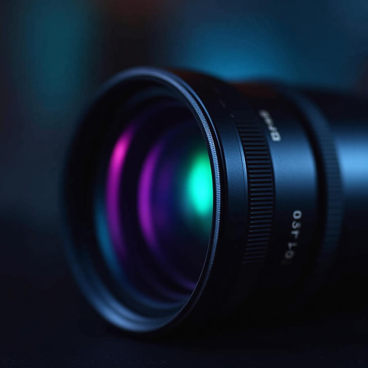 Close up of a professional DSLR lens focus ring