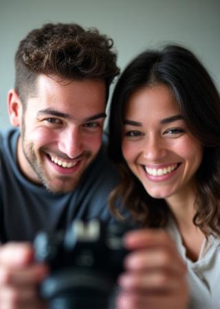 Students learning composition together